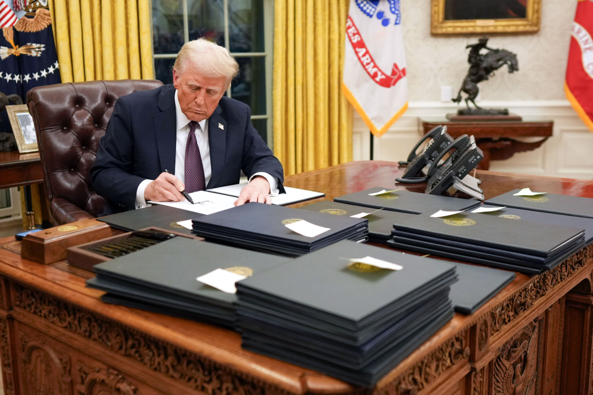 Il primo giorno del presidente Trump